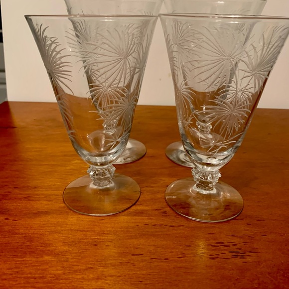 Vintage Fostoria Lido Iced Tea and Footed Tumblers - Picture 2 of 10